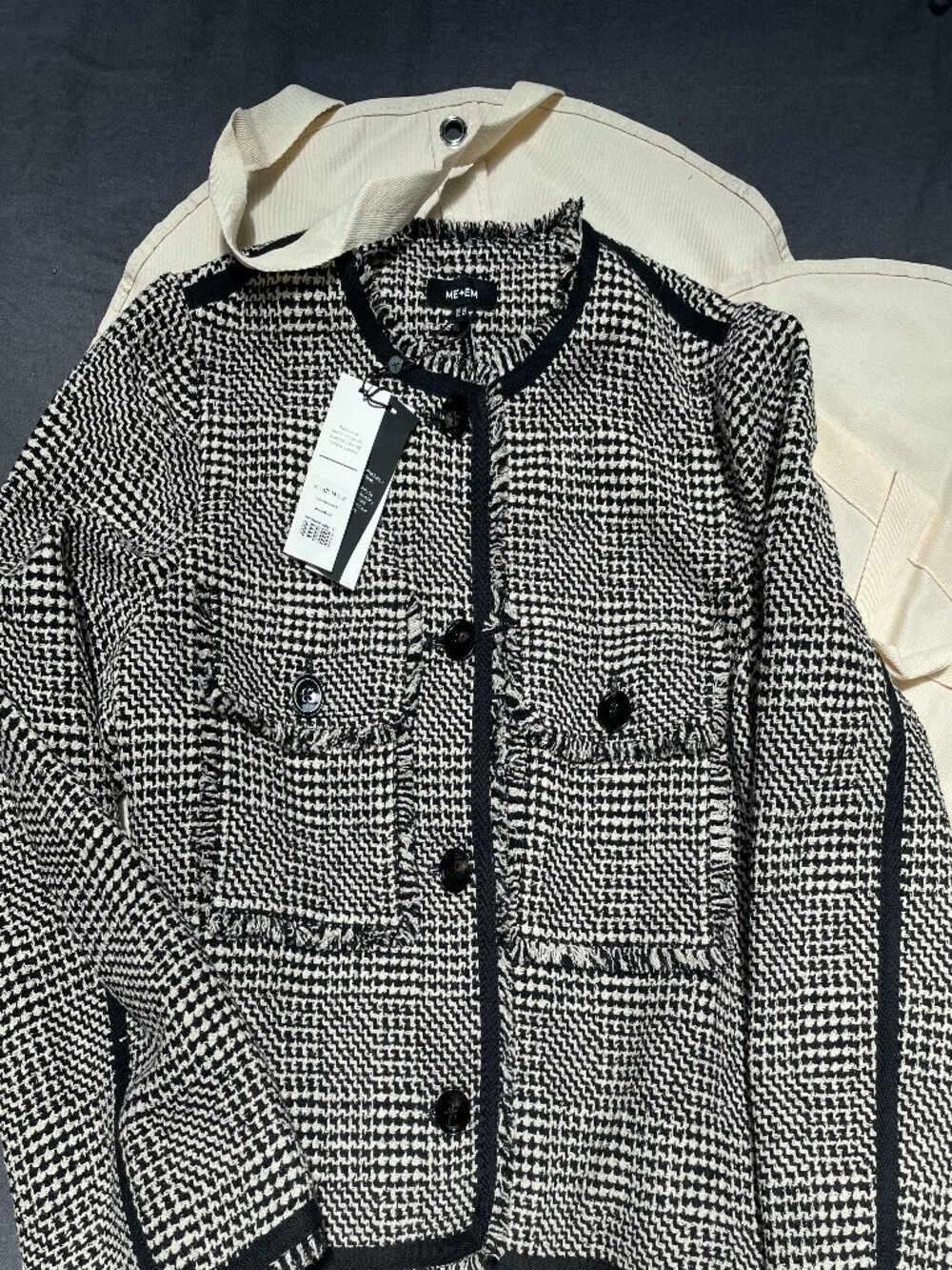 New Me+Em Textured Swing Jacket Cotton Wool Blend size 10